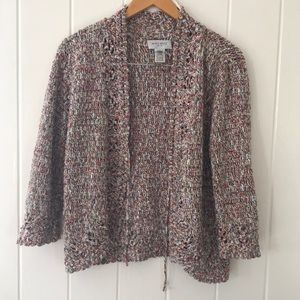 Nine West 3/4 Sleeve Crocheted Cardigan Cover Up size Petite Medium